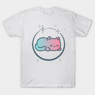 Cute Cat Kitten Kitty in Space Galaxy T-Shirt